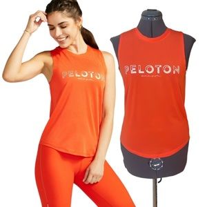 Peloton x Spiritual Gangster Orange Muscle Tank Top Size Small